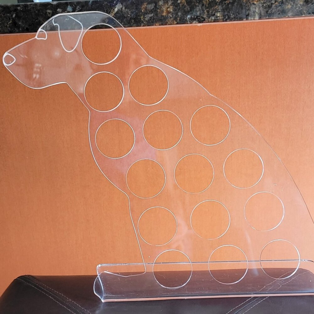 Dog & coffee lovers! A Dog figurine acryllic/plastic K-cup coffee/ pod holder!